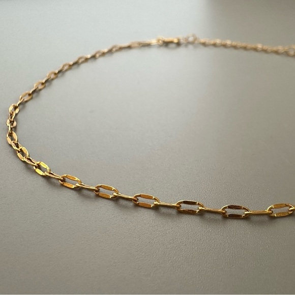 14k Gold Vermeil Flat Chain Anklet - Picture 3 of 8